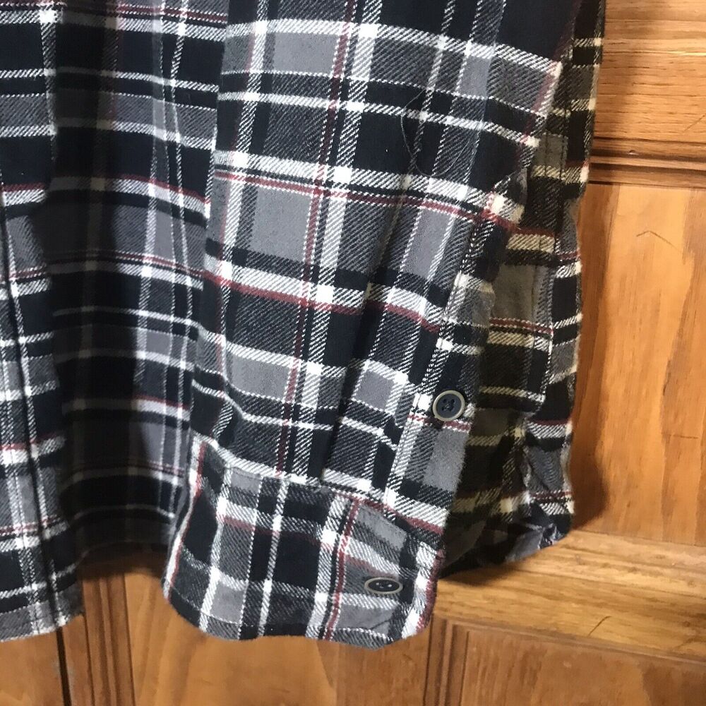 Jachs Brawny 9 oz. Flannel Shirt Men's XL Button Up Black White Plaid Shacket - Picture 11 of 11